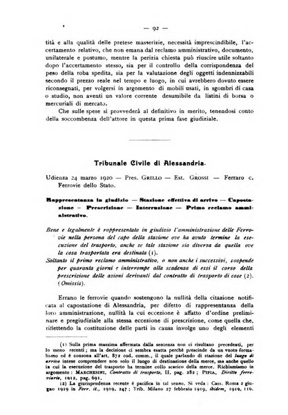 Le ferrovie italiane rivista quindicinale di dottrina, giurisprudenza, legislazione ed amministrazione ferroviaria