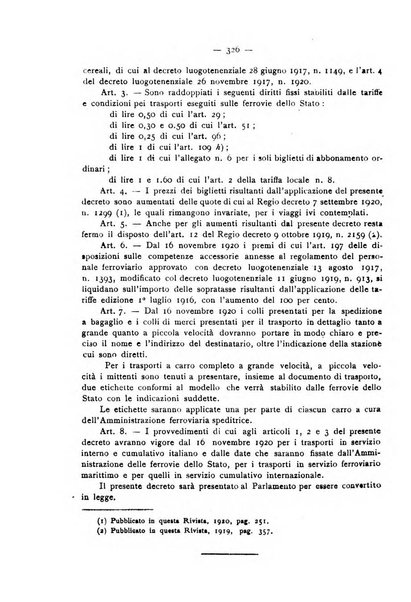 Le ferrovie italiane rivista quindicinale di dottrina, giurisprudenza, legislazione ed amministrazione ferroviaria