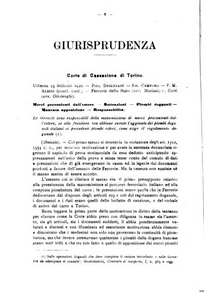 Le ferrovie italiane rivista quindicinale di dottrina, giurisprudenza, legislazione ed amministrazione ferroviaria