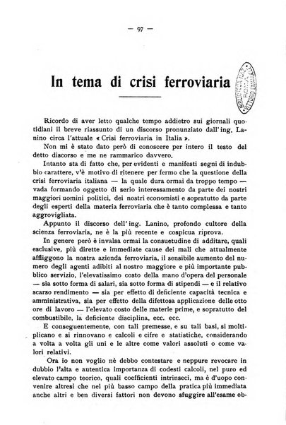 Le ferrovie italiane rivista quindicinale di dottrina, giurisprudenza, legislazione ed amministrazione ferroviaria