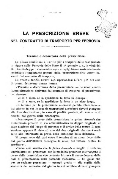 Le ferrovie italiane rivista quindicinale di dottrina, giurisprudenza, legislazione ed amministrazione ferroviaria