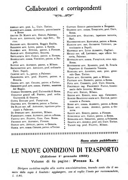 Le ferrovie italiane rivista quindicinale di dottrina, giurisprudenza, legislazione ed amministrazione ferroviaria