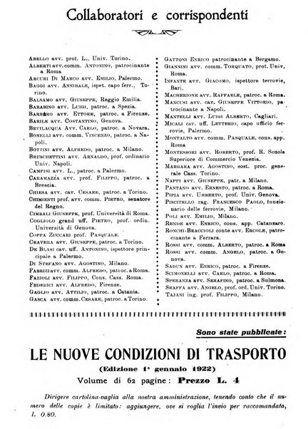 Le ferrovie italiane rivista quindicinale di dottrina, giurisprudenza, legislazione ed amministrazione ferroviaria