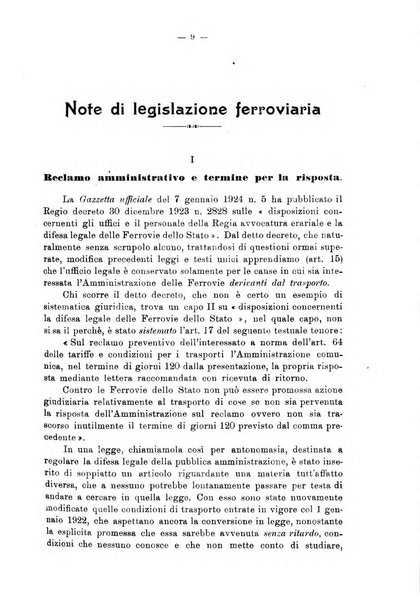 Le ferrovie italiane rivista quindicinale di dottrina, giurisprudenza, legislazione ed amministrazione ferroviaria