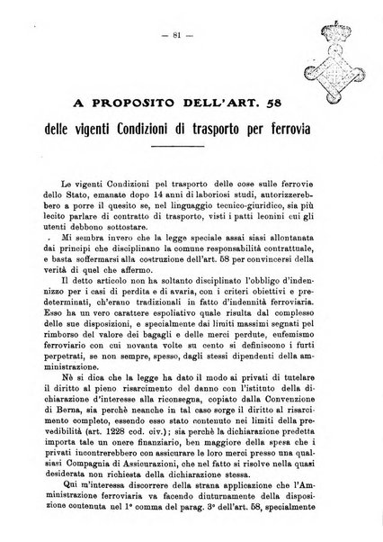 Le ferrovie italiane rivista quindicinale di dottrina, giurisprudenza, legislazione ed amministrazione ferroviaria