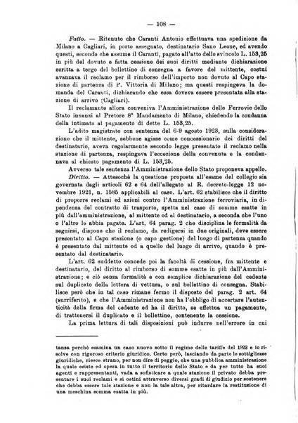 Le ferrovie italiane rivista quindicinale di dottrina, giurisprudenza, legislazione ed amministrazione ferroviaria