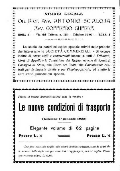 Le ferrovie italiane rivista quindicinale di dottrina, giurisprudenza, legislazione ed amministrazione ferroviaria