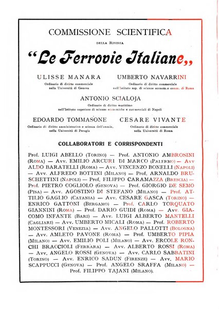 Le ferrovie italiane rivista quindicinale di dottrina, giurisprudenza, legislazione ed amministrazione ferroviaria