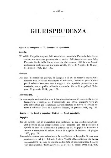 Le ferrovie italiane rivista quindicinale di dottrina, giurisprudenza, legislazione ed amministrazione ferroviaria