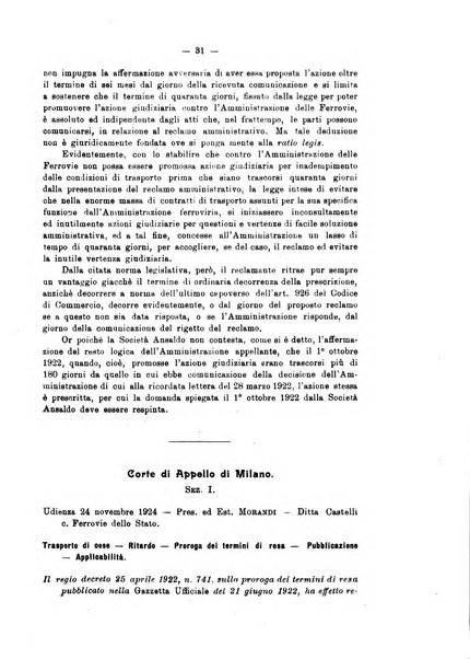 Le ferrovie italiane rivista quindicinale di dottrina, giurisprudenza, legislazione ed amministrazione ferroviaria