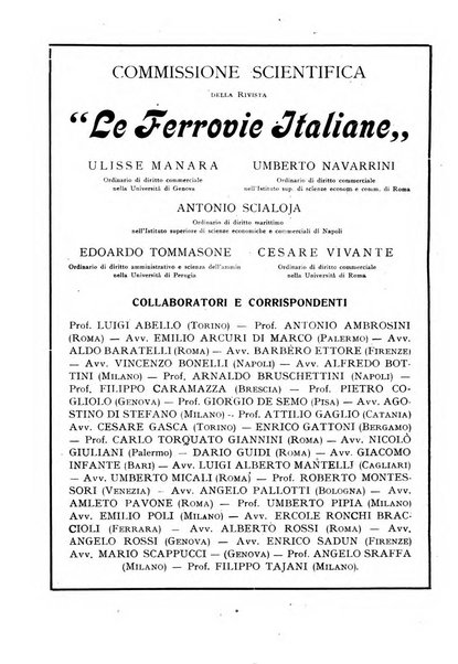 Le ferrovie italiane rivista quindicinale di dottrina, giurisprudenza, legislazione ed amministrazione ferroviaria