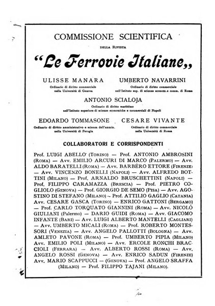 Le ferrovie italiane rivista quindicinale di dottrina, giurisprudenza, legislazione ed amministrazione ferroviaria