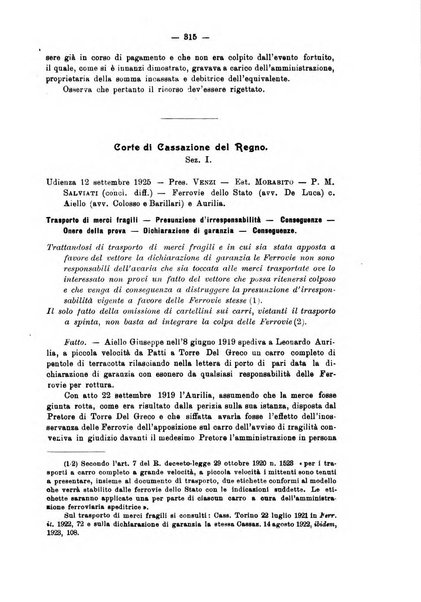 Le ferrovie italiane rivista quindicinale di dottrina, giurisprudenza, legislazione ed amministrazione ferroviaria