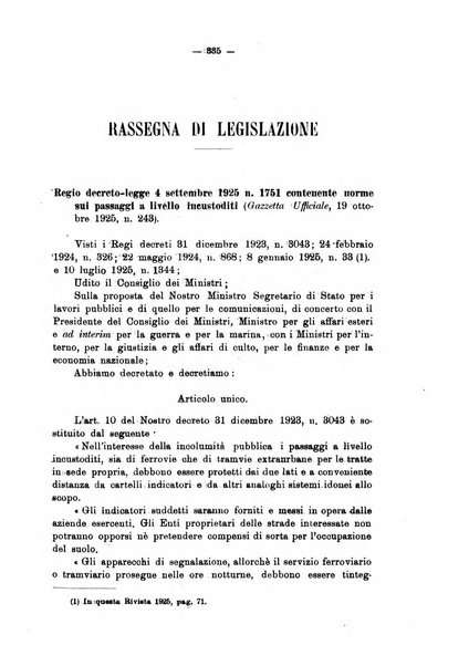 Le ferrovie italiane rivista quindicinale di dottrina, giurisprudenza, legislazione ed amministrazione ferroviaria