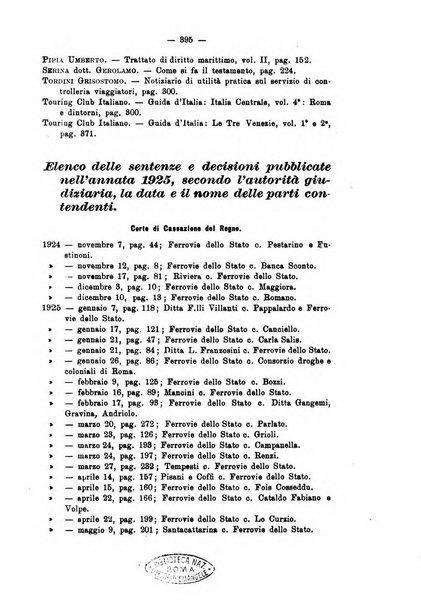 Le ferrovie italiane rivista quindicinale di dottrina, giurisprudenza, legislazione ed amministrazione ferroviaria