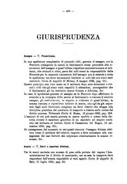 Le ferrovie italiane rivista quindicinale di dottrina, giurisprudenza, legislazione ed amministrazione ferroviaria