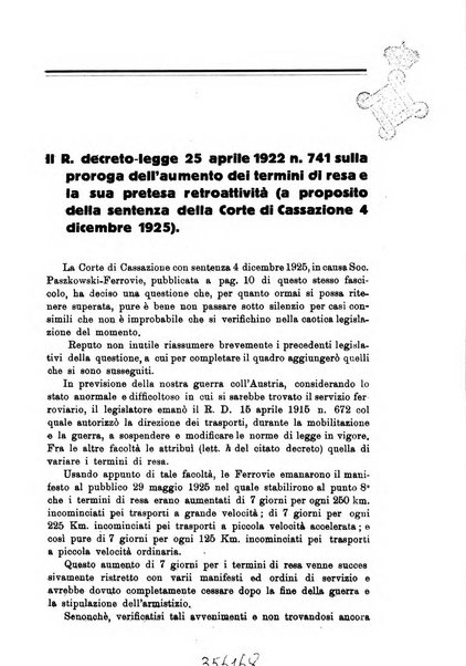 Le ferrovie italiane rivista quindicinale di dottrina, giurisprudenza, legislazione ed amministrazione ferroviaria