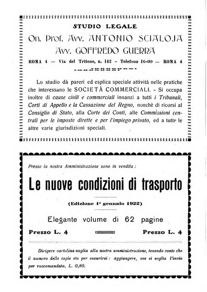 Le ferrovie italiane rivista quindicinale di dottrina, giurisprudenza, legislazione ed amministrazione ferroviaria