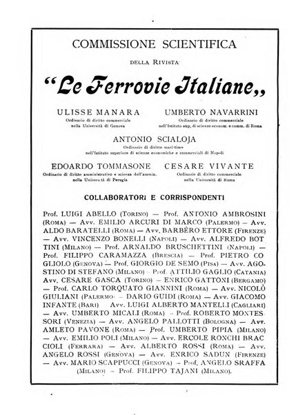 Le ferrovie italiane rivista quindicinale di dottrina, giurisprudenza, legislazione ed amministrazione ferroviaria