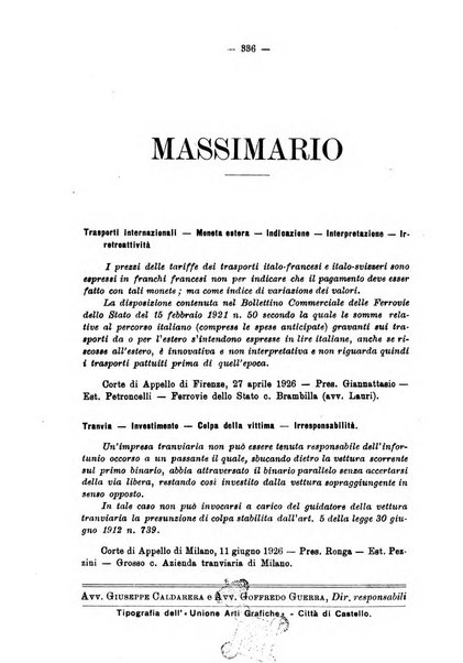 Le ferrovie italiane rivista quindicinale di dottrina, giurisprudenza, legislazione ed amministrazione ferroviaria