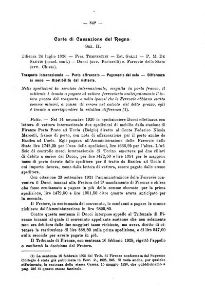 Le ferrovie italiane rivista quindicinale di dottrina, giurisprudenza, legislazione ed amministrazione ferroviaria