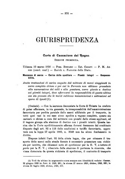 Le ferrovie italiane rivista quindicinale di dottrina, giurisprudenza, legislazione ed amministrazione ferroviaria