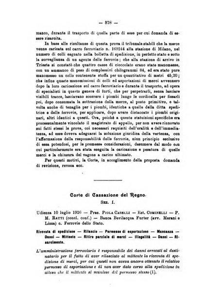 Le ferrovie italiane rivista quindicinale di dottrina, giurisprudenza, legislazione ed amministrazione ferroviaria