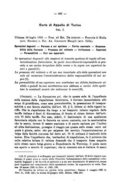 Le ferrovie italiane rivista quindicinale di dottrina, giurisprudenza, legislazione ed amministrazione ferroviaria