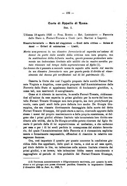 Le ferrovie italiane rivista quindicinale di dottrina, giurisprudenza, legislazione ed amministrazione ferroviaria