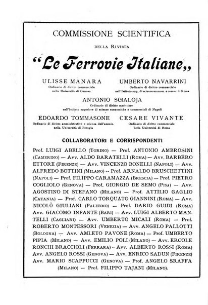 Le ferrovie italiane rivista quindicinale di dottrina, giurisprudenza, legislazione ed amministrazione ferroviaria