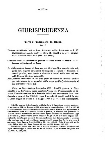 Le ferrovie italiane rivista quindicinale di dottrina, giurisprudenza, legislazione ed amministrazione ferroviaria