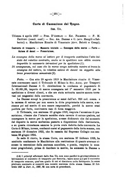 Le ferrovie italiane rivista quindicinale di dottrina, giurisprudenza, legislazione ed amministrazione ferroviaria