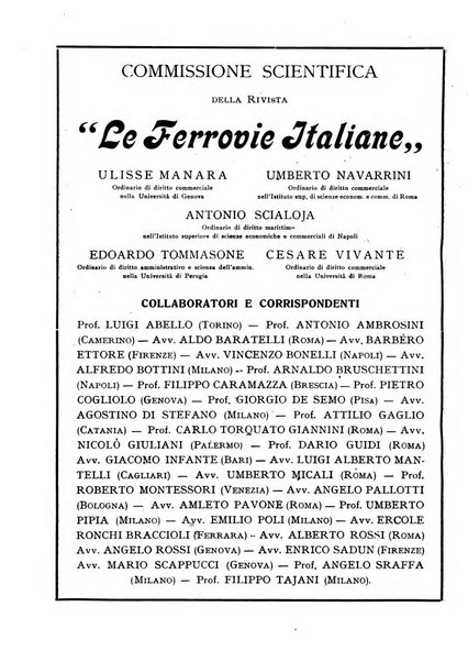 Le ferrovie italiane rivista quindicinale di dottrina, giurisprudenza, legislazione ed amministrazione ferroviaria