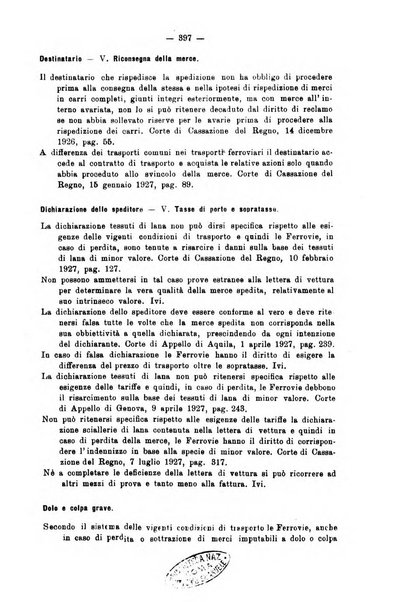 Le ferrovie italiane rivista quindicinale di dottrina, giurisprudenza, legislazione ed amministrazione ferroviaria