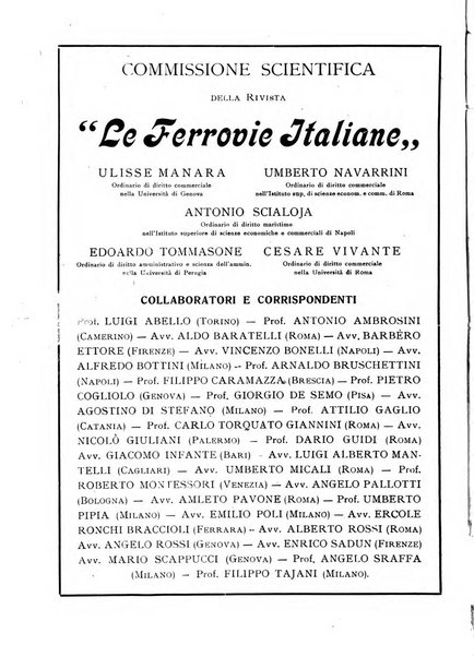 Le ferrovie italiane rivista quindicinale di dottrina, giurisprudenza, legislazione ed amministrazione ferroviaria