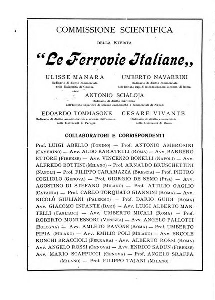 Le ferrovie italiane rivista quindicinale di dottrina, giurisprudenza, legislazione ed amministrazione ferroviaria