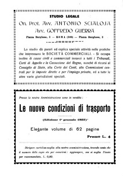 Le ferrovie italiane rivista quindicinale di dottrina, giurisprudenza, legislazione ed amministrazione ferroviaria