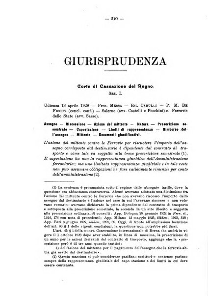 Le ferrovie italiane rivista quindicinale di dottrina, giurisprudenza, legislazione ed amministrazione ferroviaria