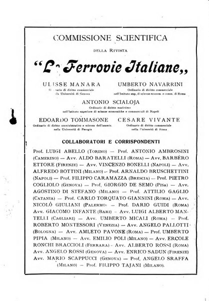 Le ferrovie italiane rivista quindicinale di dottrina, giurisprudenza, legislazione ed amministrazione ferroviaria