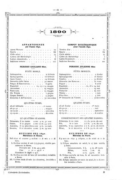 Calendario ecclesiastico