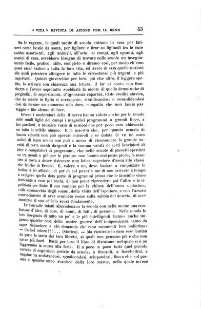 La vita rivista mensile dell'Unione giovanile per la moralità