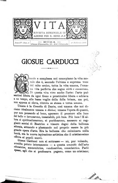 La vita rivista mensile dell'Unione giovanile per la moralità