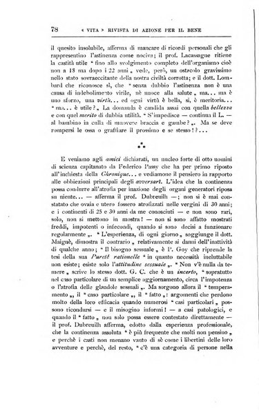 La vita rivista mensile dell'Unione giovanile per la moralità