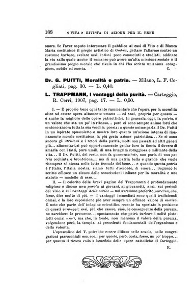 La vita rivista mensile dell'Unione giovanile per la moralità