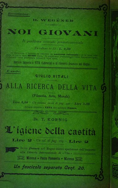 La vita rivista mensile dell'Unione giovanile per la moralità