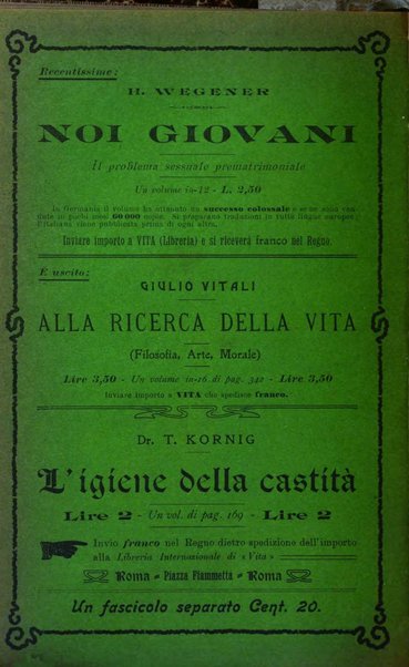 La vita rivista mensile dell'Unione giovanile per la moralità