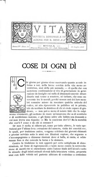 La vita rivista mensile dell'Unione giovanile per la moralità