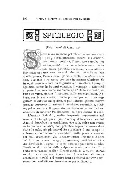 La vita rivista mensile dell'Unione giovanile per la moralità