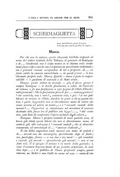 La vita rivista mensile dell'Unione giovanile per la moralità