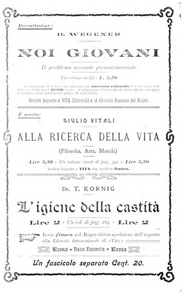 La vita rivista mensile dell'Unione giovanile per la moralità